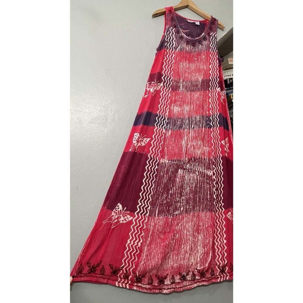 Just Cruising Hawaiian Free Size L Butterfly Sundress Beach Vacation Resortwear